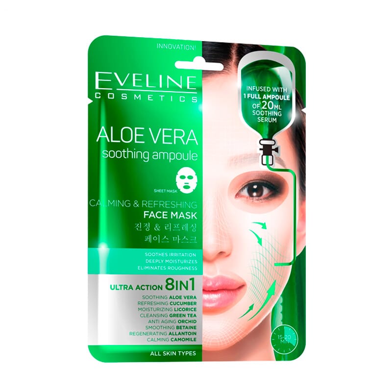 Aloe Vera Máscara Facial Calmante E Refrescante