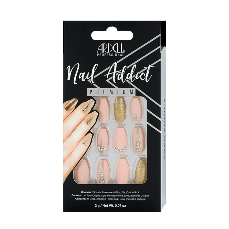 Nail Addict Premium Nude Jeweled 24 Uds