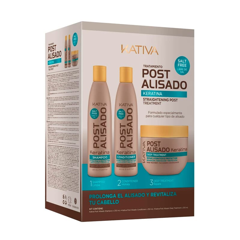 Tratamiento Post Alisado Lote 3 Piezas Champú 250 ml