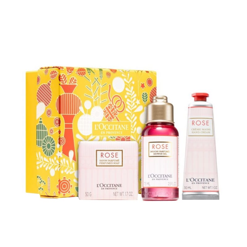 Rose Jabón 50g + Gel de Ducha 75 ml + Crema de Manos 30 ml