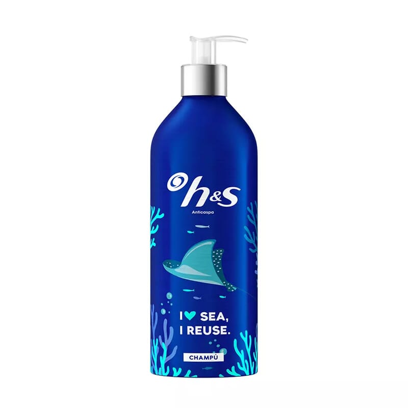 Botella Rellanable Aluminio Clasico Champú 430 ml