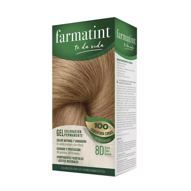 Farmatint Gel 8D Rubio Claro Dorado 150 ml