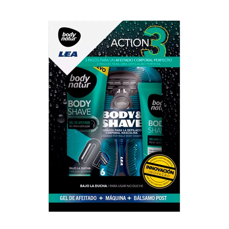Body Shave Lote Gel + Máquina + Bálsamo
