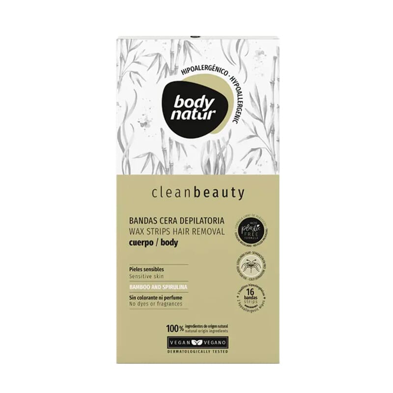 Clean Beauty Bandas Cera Cuerpo Pieles Sensibles 16 Uds
