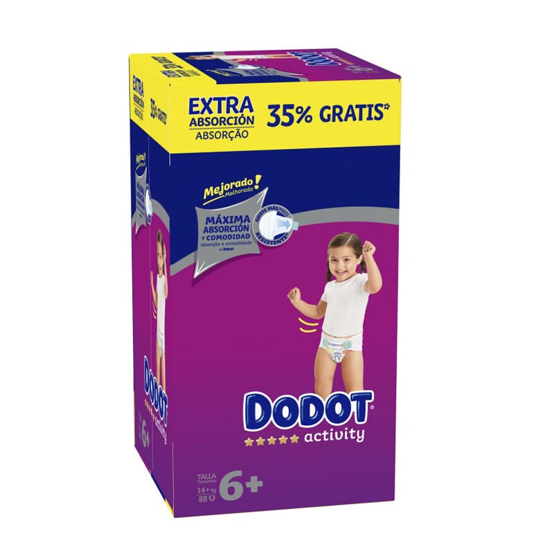 Dodot Activity Extra Absorción T-6+ 88 Uds