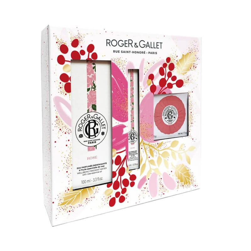 Rose Set 3 Piezas Agua Perfumada 100 ml + Mini 10 ml + Jabón 50g