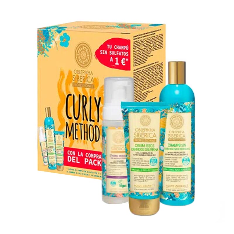 Set Curly Oblepikha 3 Piezas Champú Rizos Definidos 400 ml