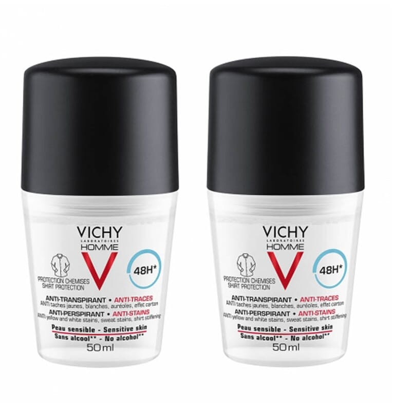 Homme Deo Roll-On Antitranspirante 48H 2 Uds 50 ml