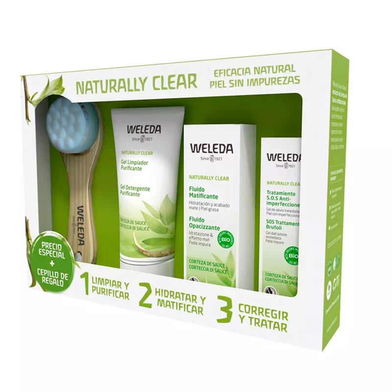 Naturally Clear Gel + Fluido Mat + Tratamiento SOS + Cepillo