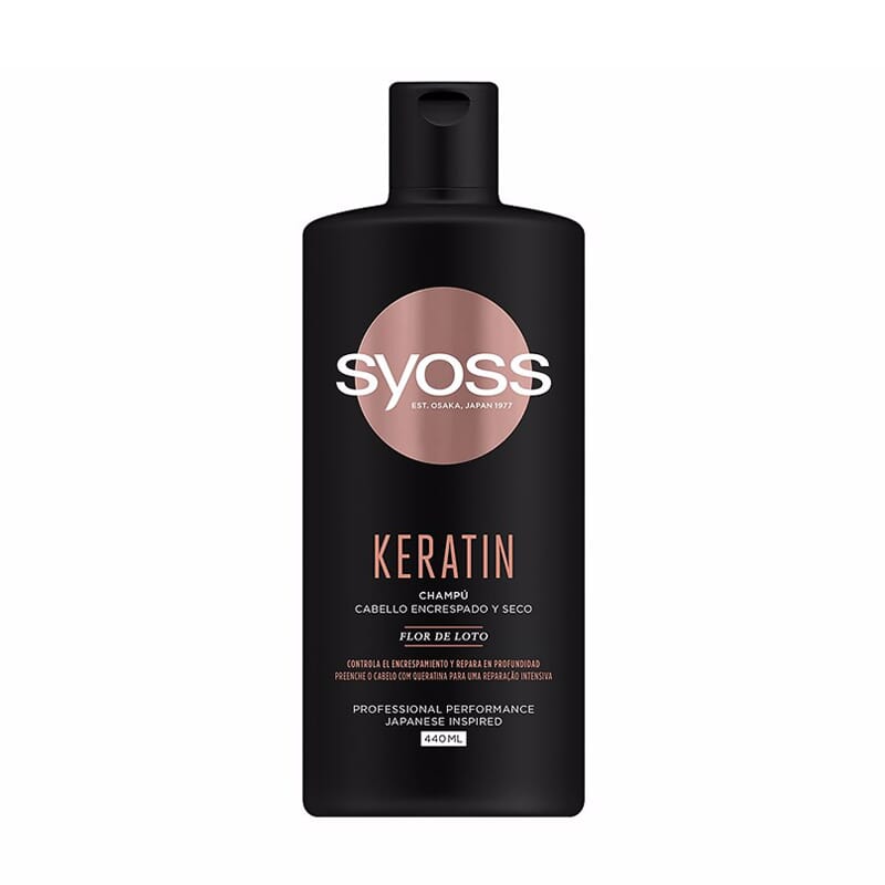 Keratin Champú Cabello Encrespado Y Seco 440 ml