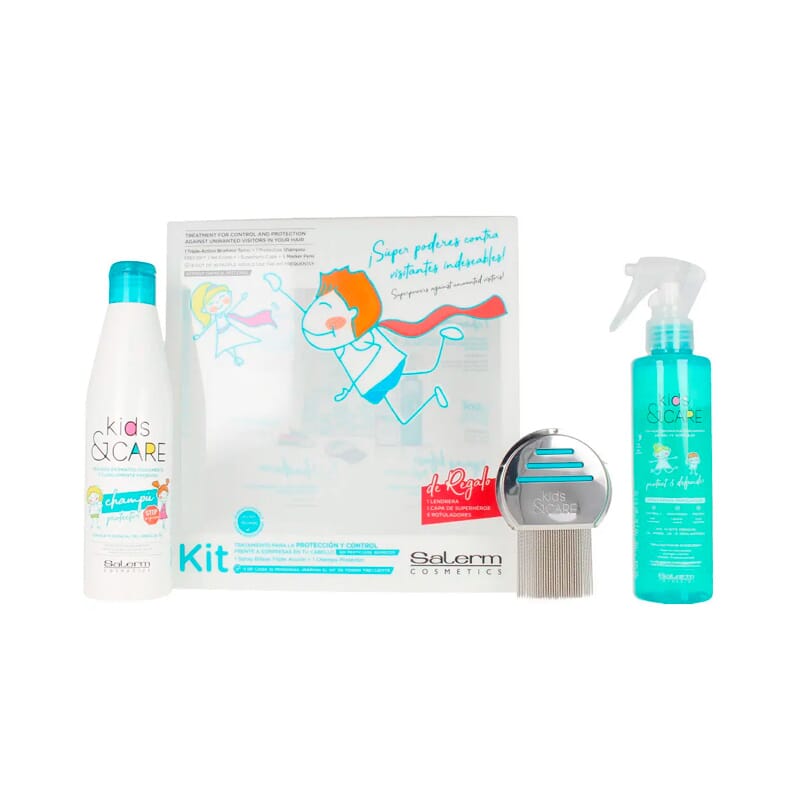 Kids&Care Champô 250 Ml + Spray Protetor 190 Ml + Pente 3 Unds