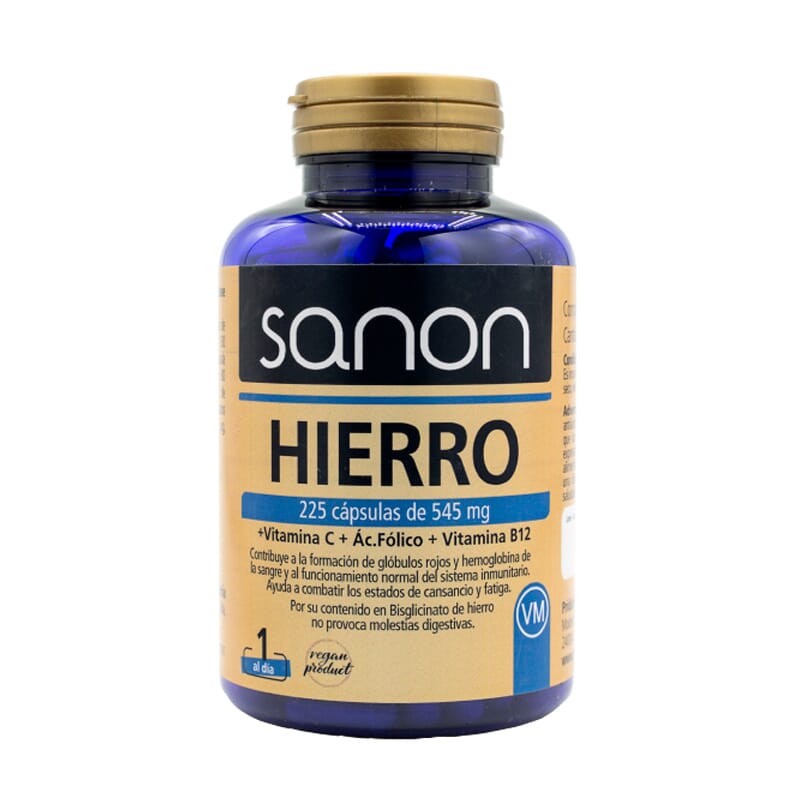 Sanon Ferro + Vitamina C + Ácido Fólico + Vitamina B12 225 Caps