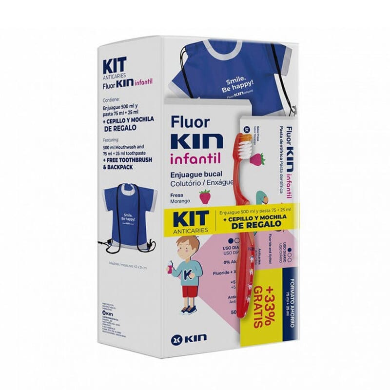 Fluor Kin Infantil 4 Piezas Colutorio 500 ml
