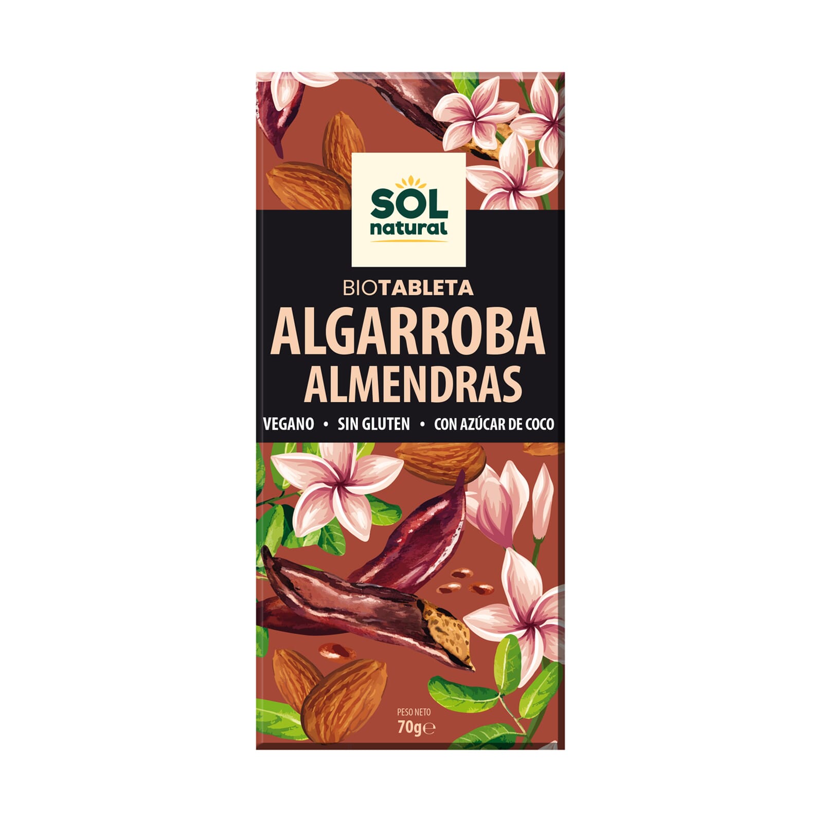 Tableta De Algarroba Con Almendras Bio 70g