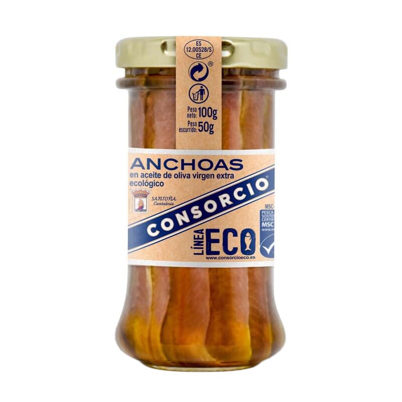 Anchoas En Aceite De Oliva Virgen Extra Ecológico 100g