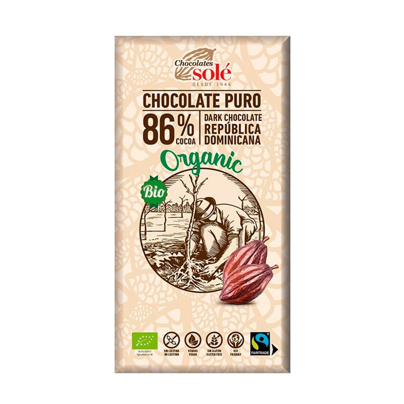 Chocolate Negro 86% Cacao Bio 100g