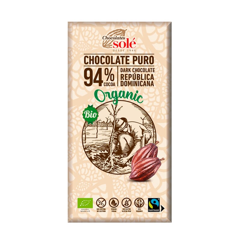 Chocolate Negro 94% Cacao Bio 100g