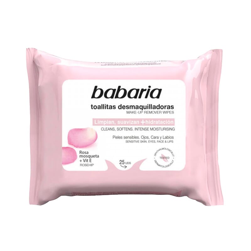 Toallitas Desmaquilladoras Rosa Mosqueta + Vitamina E 25 Uds