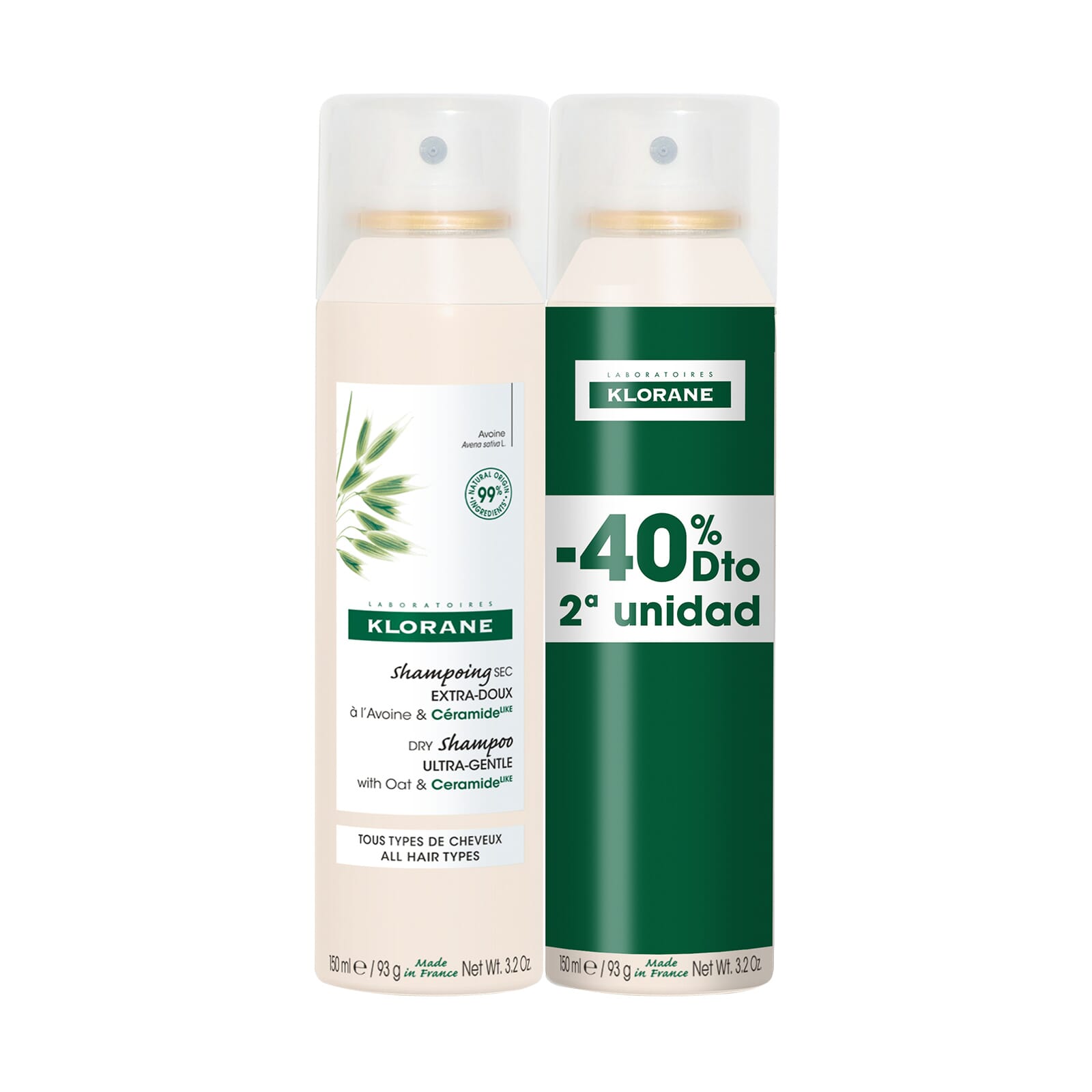 Champú Seco Con Leche De Avena Duplo 2 Uds 150 ml