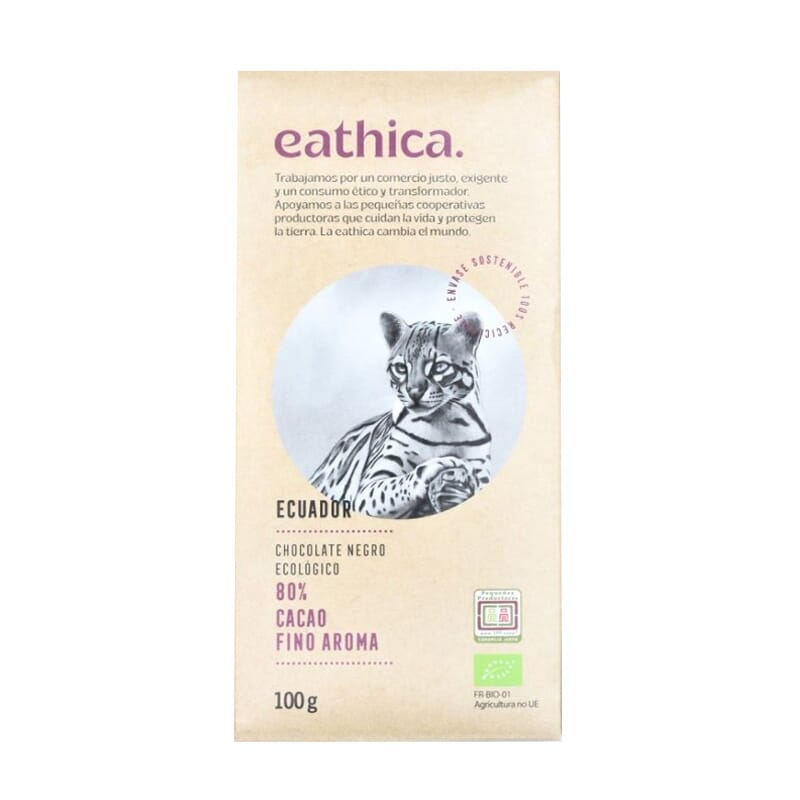 Chocolate Negro 80% Cacao Ecuador Bio 100g