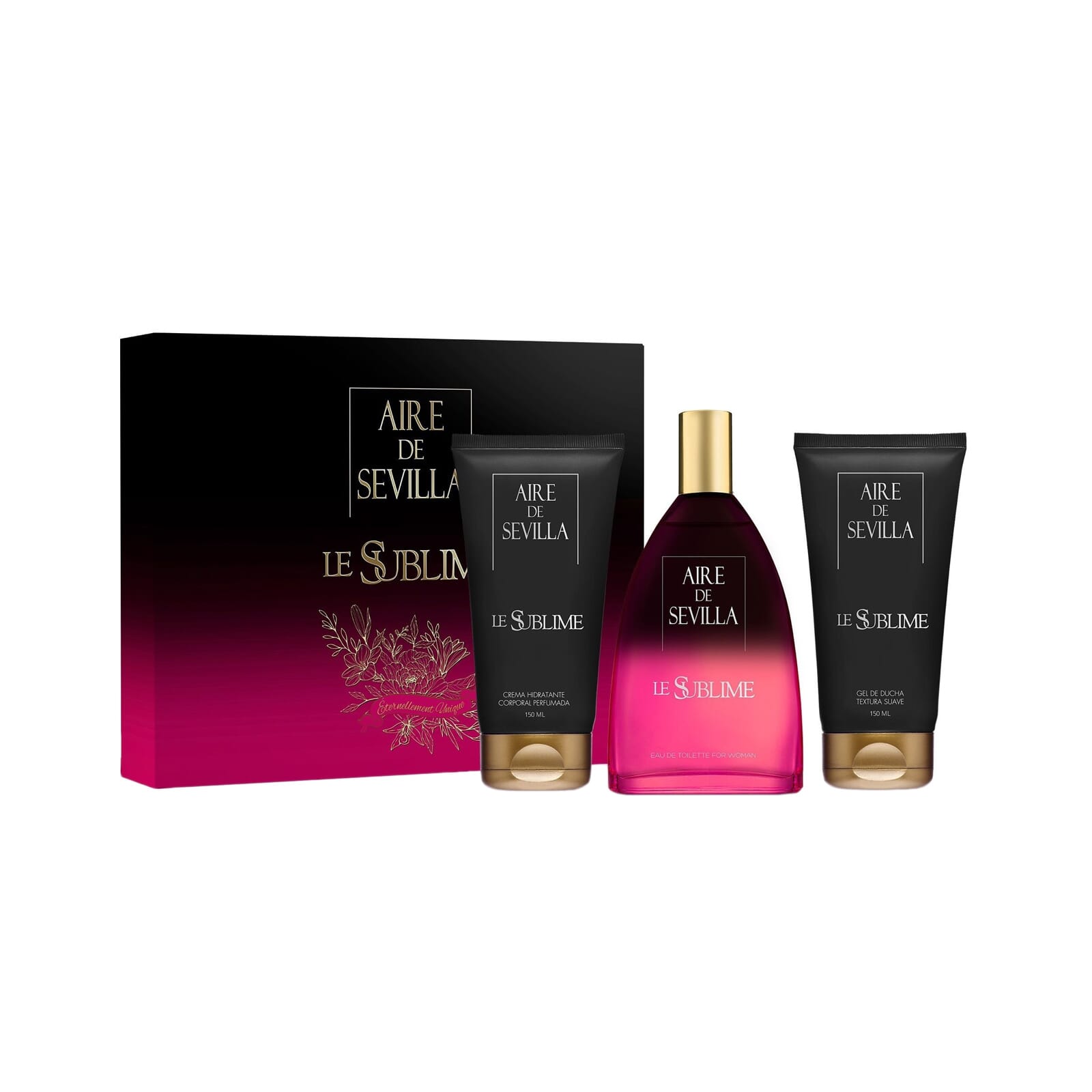 Aire De Sevilla Rose Spray/Gel crema/Body Milk/l /150ml /3 PIECES SET