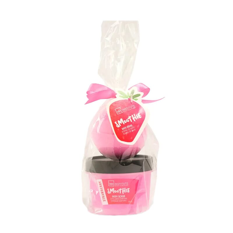 Smoothie Mini Bath Strawberry Bomba Baño + Exfoliante Corporal