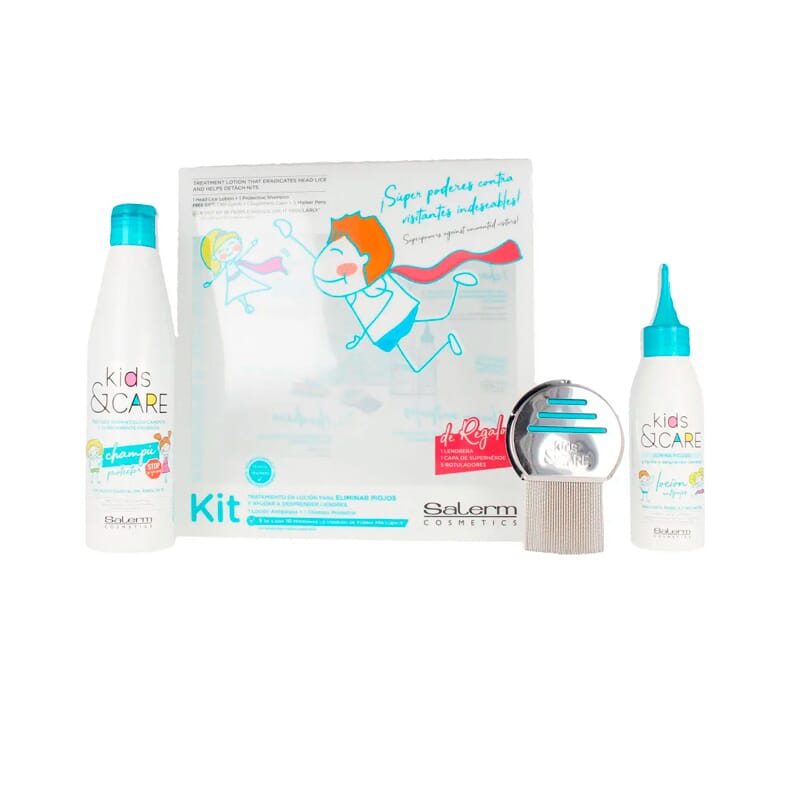 Kids&Care Champú 250 Ml + Loción Antipiojos 100 Ml + Lendrera