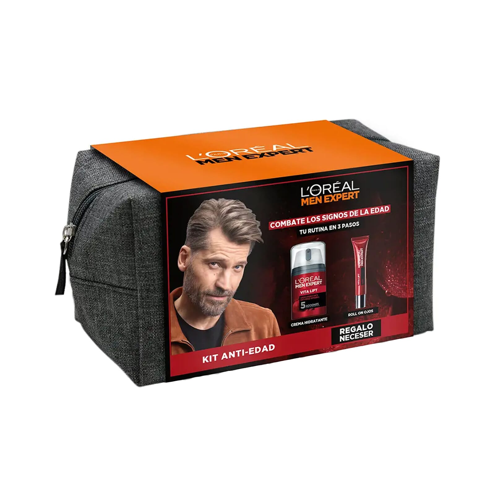 Men Expert Vitalift 5 Crema 50 ml + Roll-On Ojos + Neceser