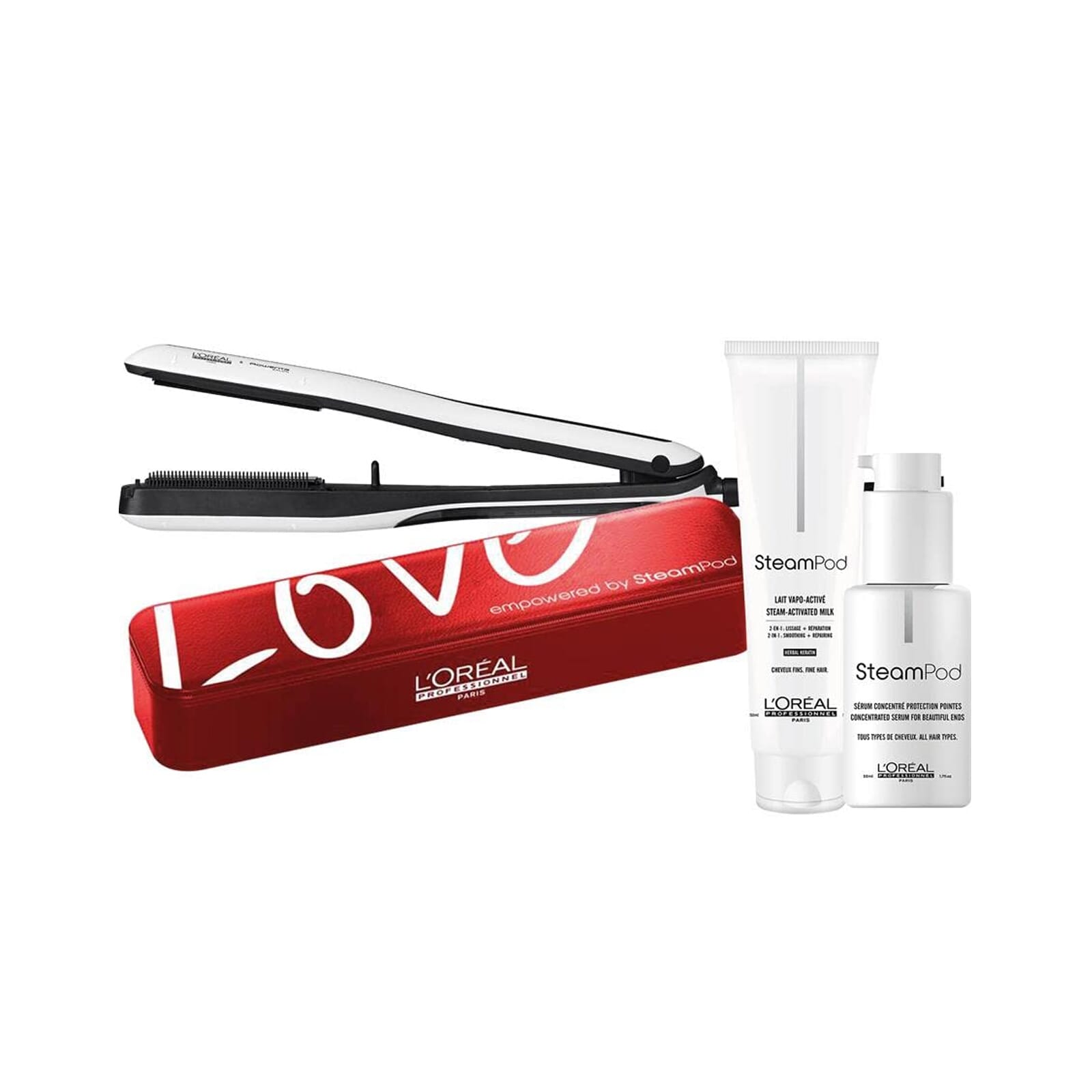 Steampod Lote Prancha + Sérum 50 Ml + Creme Suavizante + Necessaire