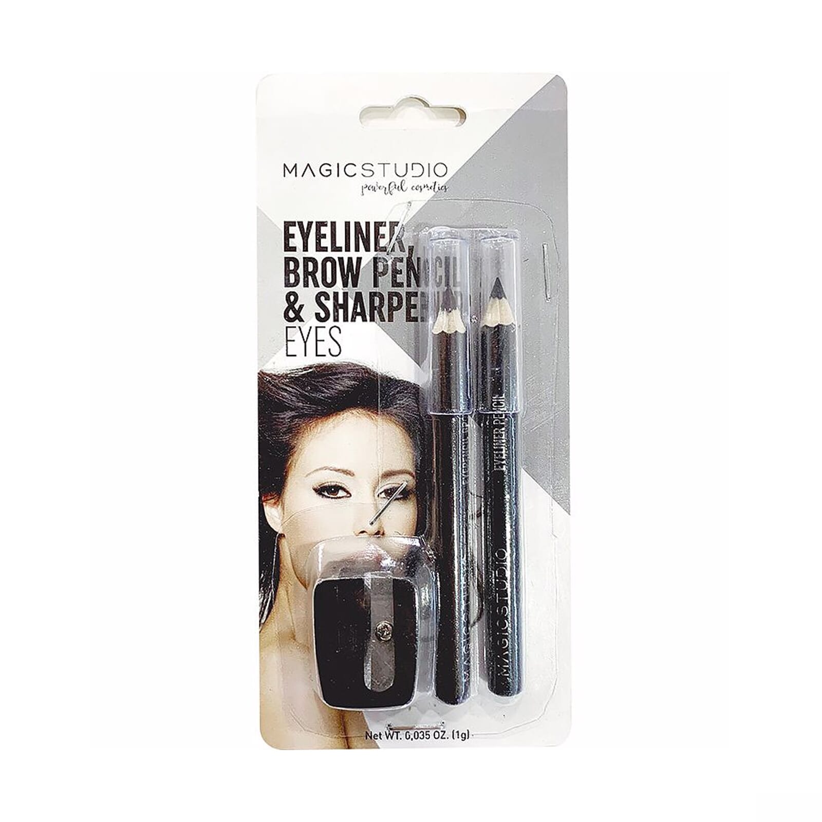 Eyeliner Brow Pencil And Sharpener Lote 3 Piezas