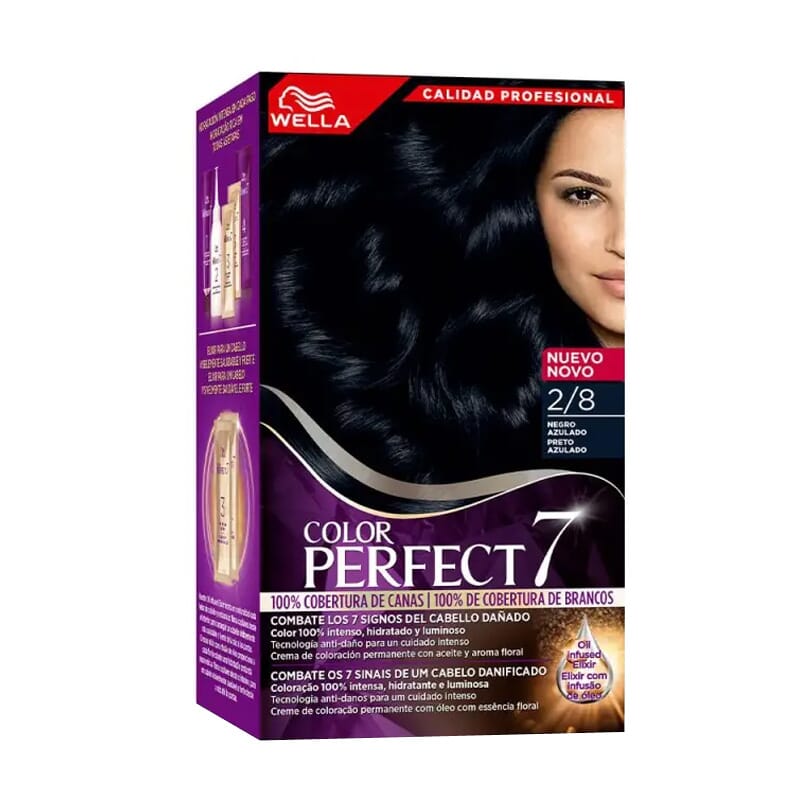 Color Perfect 7 100% Cobertura De Cabelo Branco #2/8 - Preto Azulado
