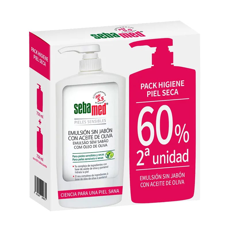 Sebamed Emulsión Sin Jabón Con Aceite De Oliva Lote 2 Uds 750 ml