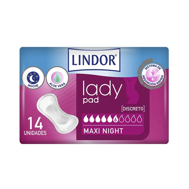 Lady Pad Maxi Night 6 Drops 14 St