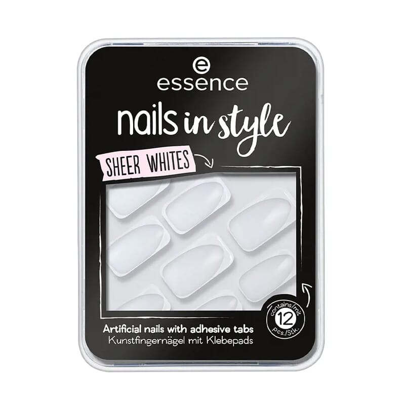 Nails In Style Uñas Artificiales #11-Sheer Whites 12 Uds