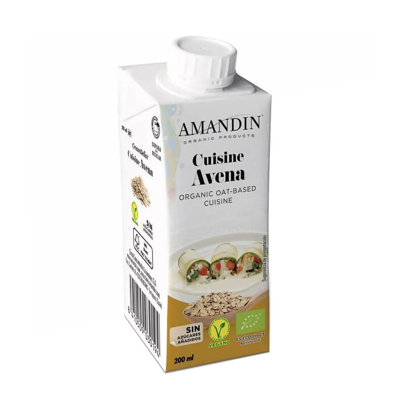 Cuisine Avena Crema Para Cocinar Eco 200 ml de Amandin