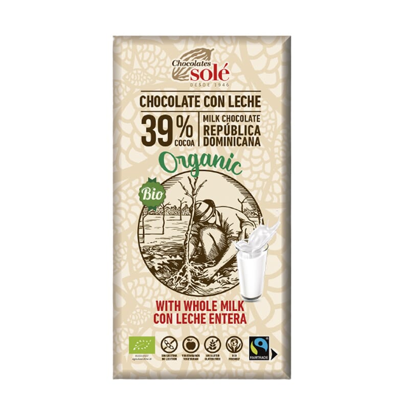 Chocolate Con Leche Sin Gluten Bio 100g