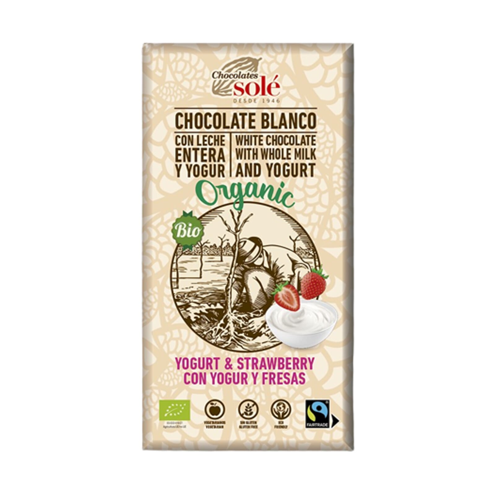 Chocolate Blanco Con Yogur Y Fresas Eco 100g