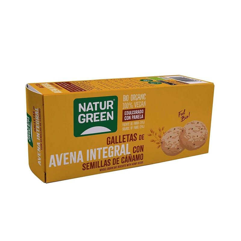 Galletas De Avena Integral Con Semillas De Cáñamo 140g de NaturGreen