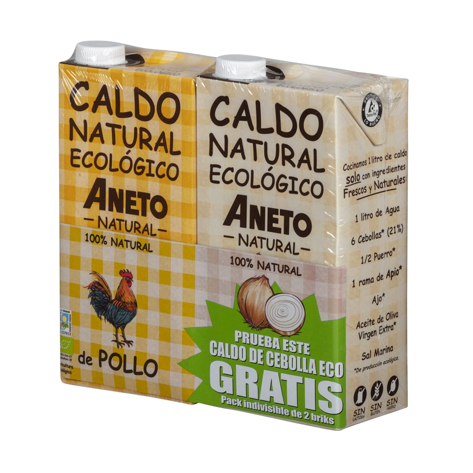 Pack Caldo De Galinha Bio 1 L + Caldo De Cebola Bio 1 L