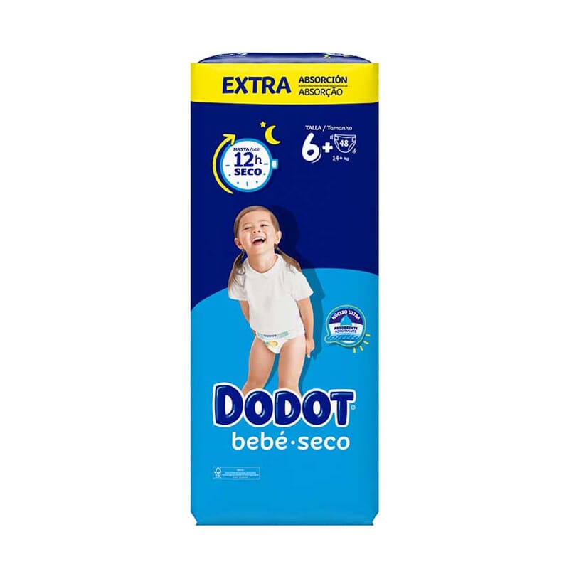 Dodot Bebé Seco Extra Absorción T-6 48 Uds