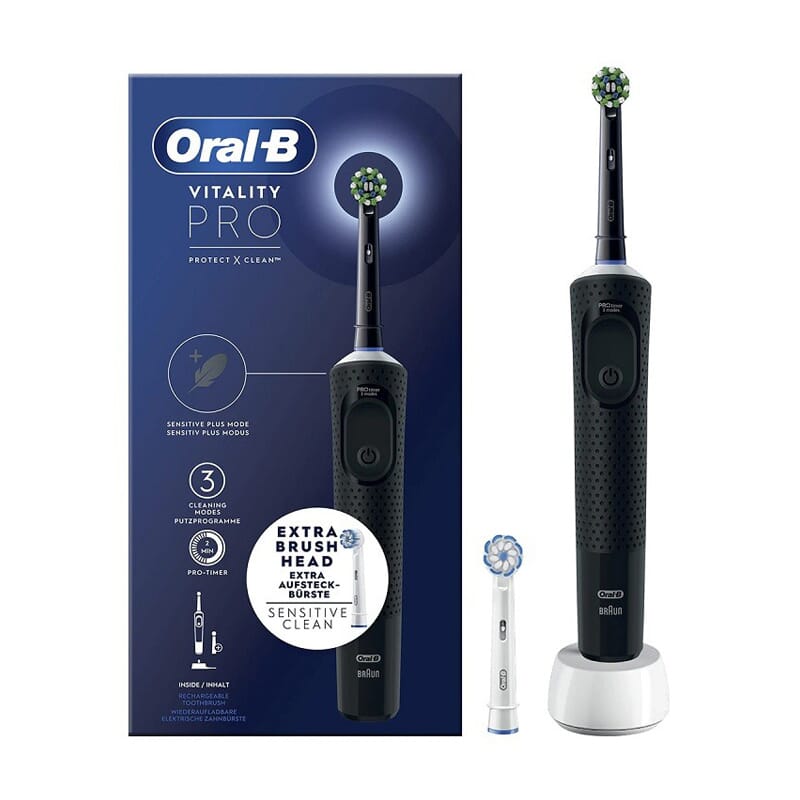 Oral-B Vitality Pro Elektrische Tandenborstel Zwart + 2 Opzetstukken