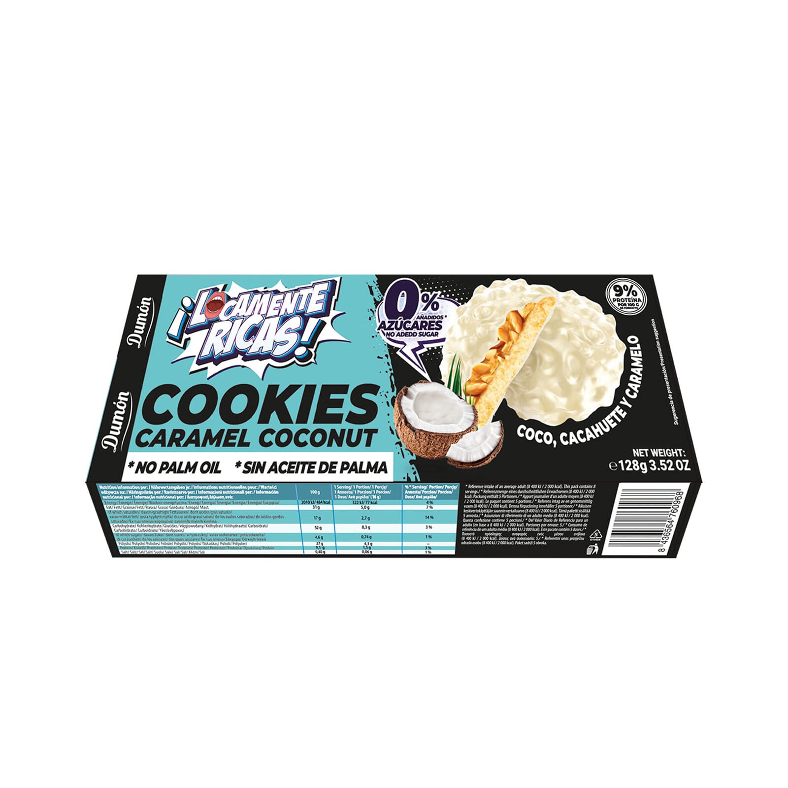 Cookies Coco Cacahuete Y Caramelo 128g