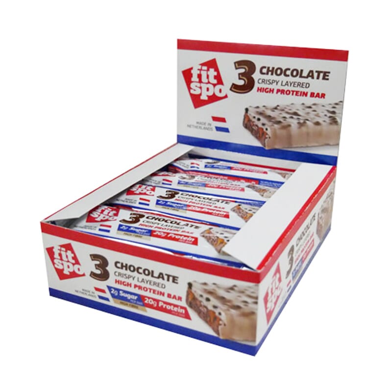 High Protein Bar 3 Chocolates Crispy Layered 12 Unds 55g