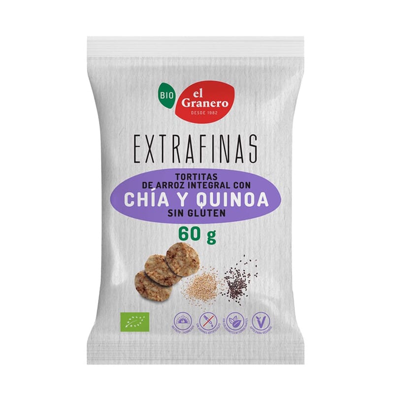 Extrafinas Tortitas Arroz Integral Chía Y Quinoa Sin Gluten Bio 60g