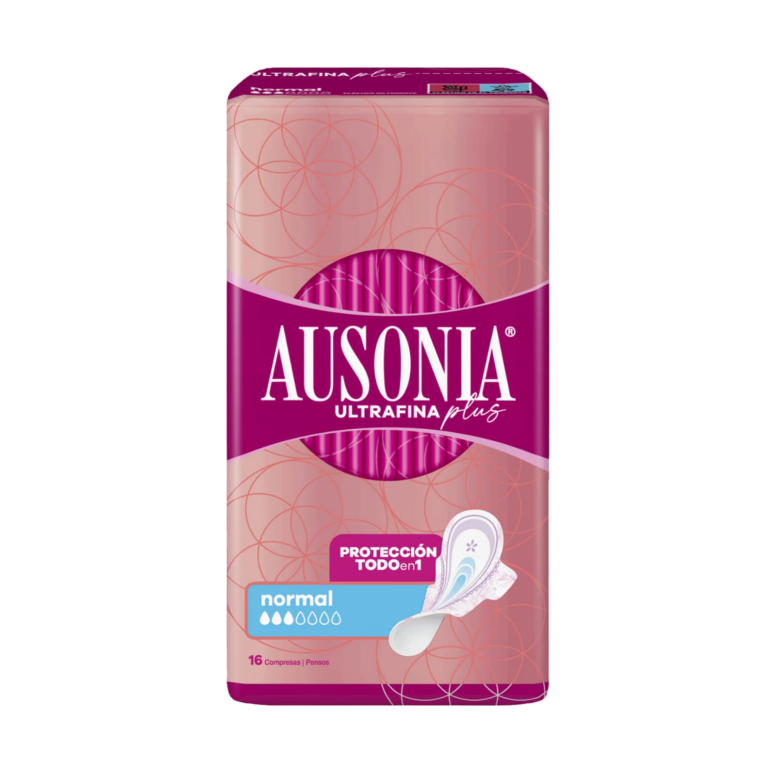 Ausonia Alas Ultrafina Plus Protección Todo en 1 Normal 16 Uds