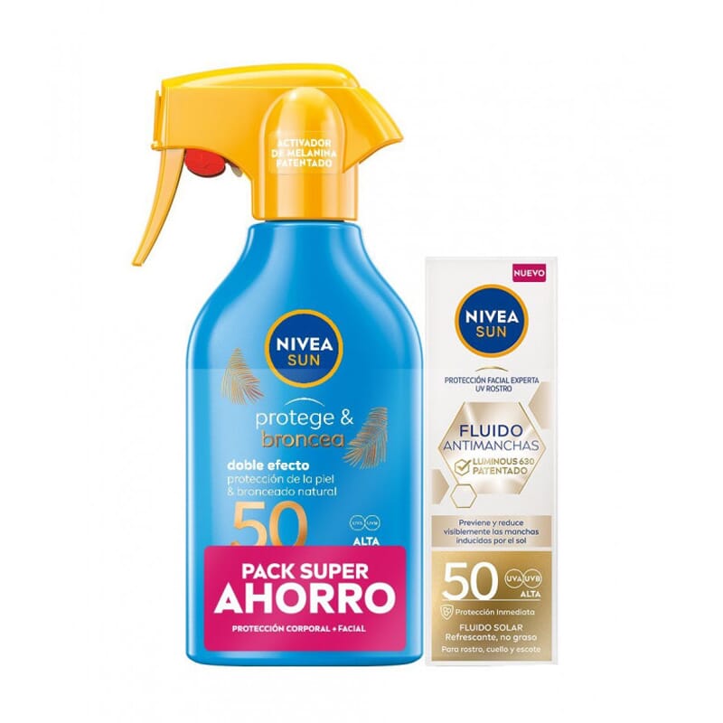 Sun Beschermt Bruint SPF50 270 ml + Vloeistof Antivlek 40 ml