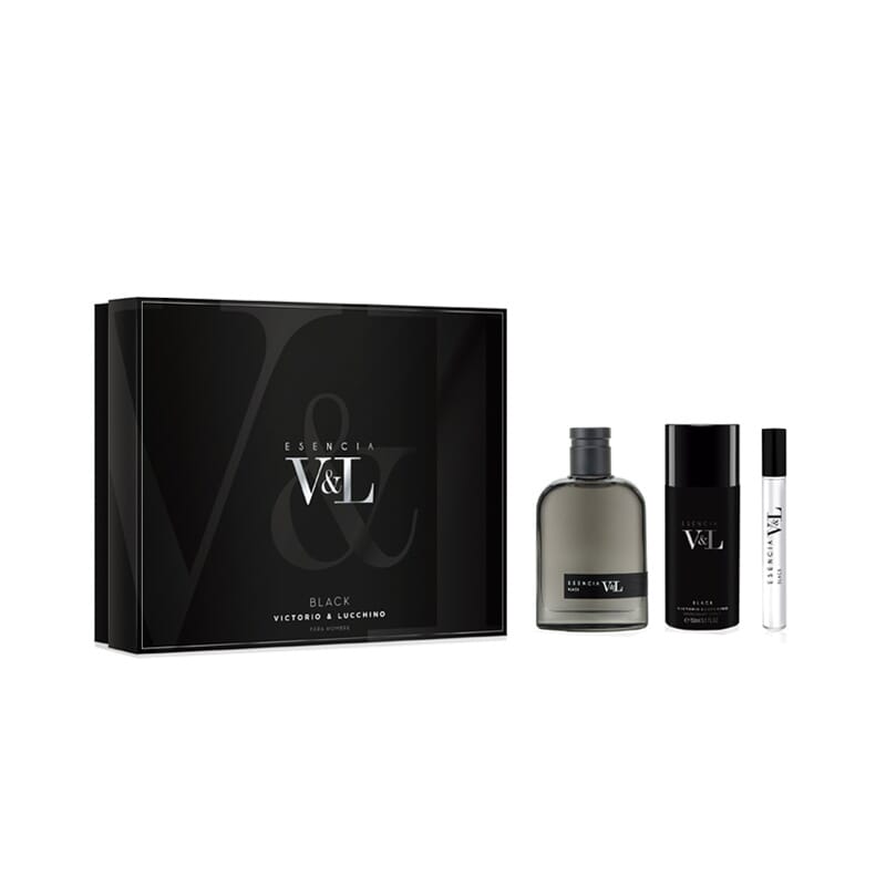 Esencia Black Set EDT 100 ml + EDT 10 ml + Desodorante 150 ml Lote