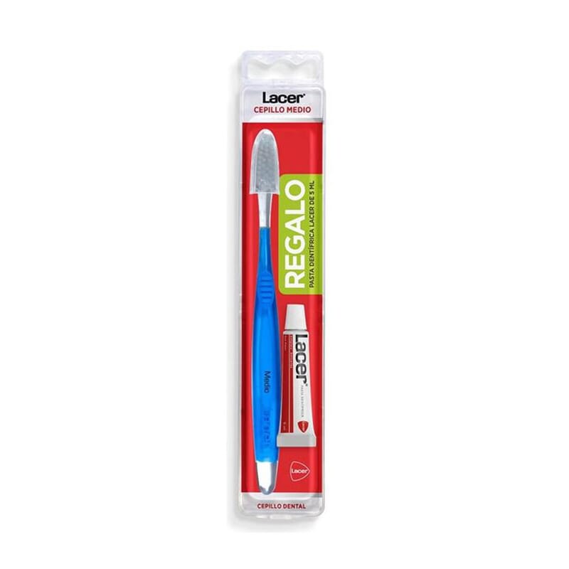 Lacer Cepillo Dental Medio + Pasta Dentífrica 5 ml de Regalo