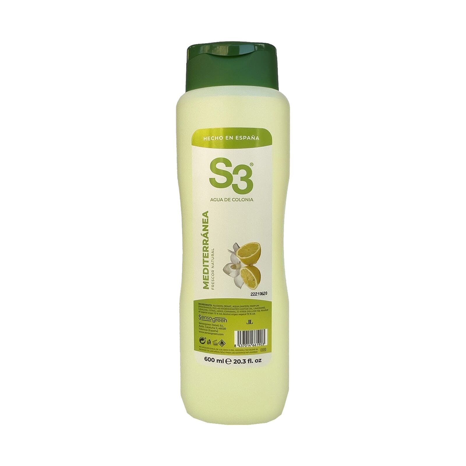 S3 Agua De Colonia Mediterránea 600 ml