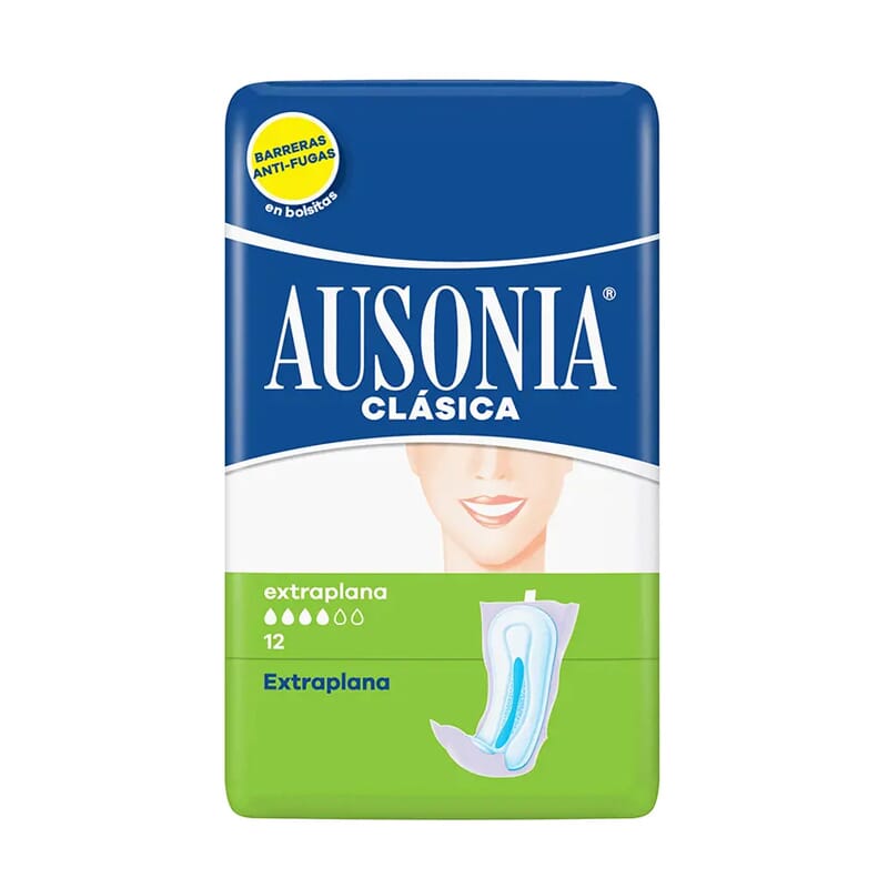 Ausonia Compresa Clásica Extraplana 12 Uds